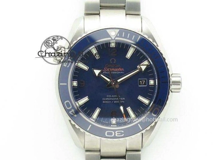 0414 Snug Seamaster Edizione Venezia RG Best Edition Blue Dial On Leather Strap A 8126